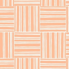 Peach Fuzz Hand Drawn Block Stripes Square Geometric Medium