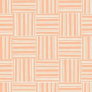 Peach Fuzz Hand Drawn Block Stripes Square Geometric Small