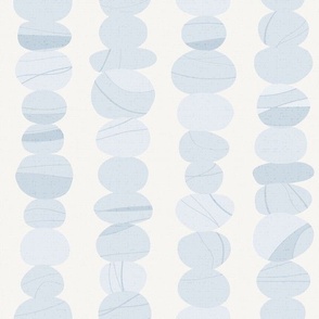 (M) stacking  pebbles stones  stripe - chalk white pale  blue