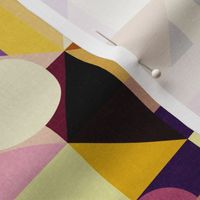 Medium Scale // Bold Geometric Print in Warm Yellow & Purples - Midcentury Modern Inspired