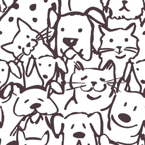 Doodle Dogs and Cats, Farrow and Ball Pelt Outline