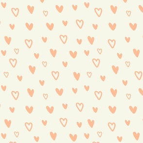Cute Modern Hearts | Peach Fuzz