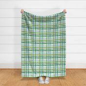 St Patrick's Day Plaid - Green, Mint and Blue Watercolor Plaid