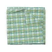 Small / Shamrock Plaid in Green, Mint and Blue Watercolor