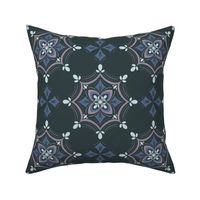 Modern Moroccan Mandala - Green & Violet - Medium