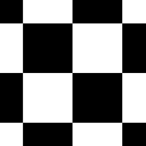 Black and White Checkered Squares 2 Inch XXL