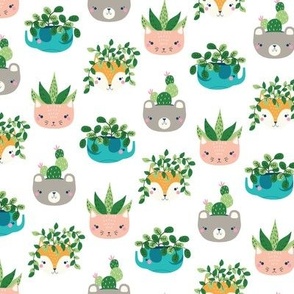 animal planters white background