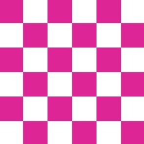 Pink and White Checkered Squares XL Extra Large