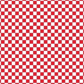 Red and White Checkered Squares XS Extra Small