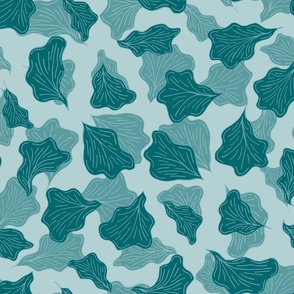 Teal forest leaves