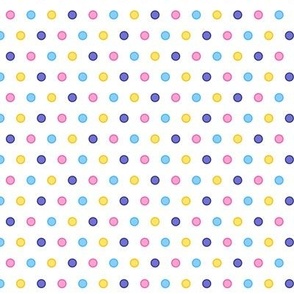 Sweet Ditsy Polka Dots - SMALL - Pastel Candy Multi Baby Pink Yellow & Blue