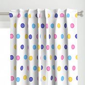 Sweet Ditsy Polka Dots - LARGE - Pastel Candy Multi Baby Pink Yellow & Blue