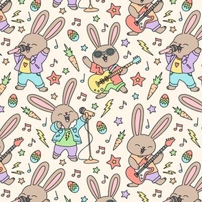 Rock And Roll Bunnies on Cream (Small Scale)