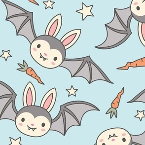 Vampire Bunnies on Blue (Large Scale)