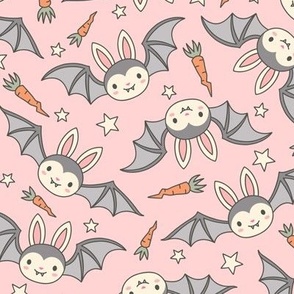 Vampire Bunnies on Pink  (Medium Scale)