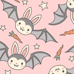 Vampire Bunnies on Pink  (Large Scale)