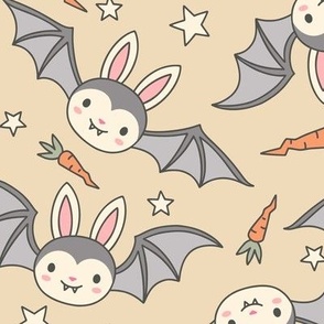 Vampire Bunnies on Tan (Large Scale)