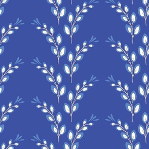  Art Deco Feather Stripes in blue and white / art nouveau feather arches