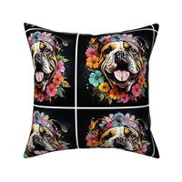 English Bulldog Boho 1 9x9"