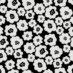 Black and white floral naive scandi