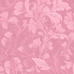 William Morris Style Flourish Damask Pattern Pastel Pink