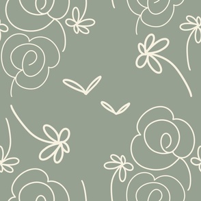 Hand Drawn Roses Floral Pattern