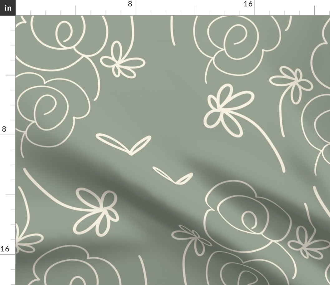 Hand Drawn Roses Floral Pattern