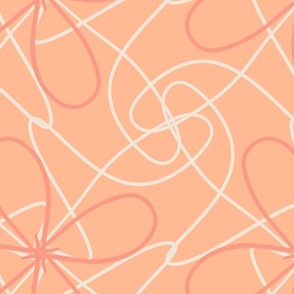 Modern line pattern - Peach fuzz