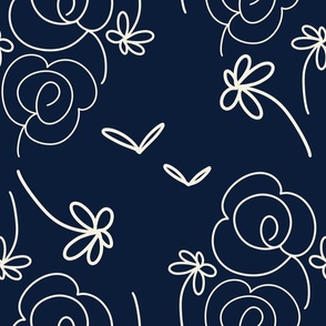 Hand Drawn Roses Floral Pattern