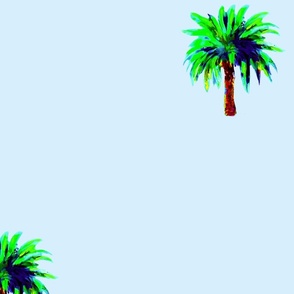 Palm trees of blue