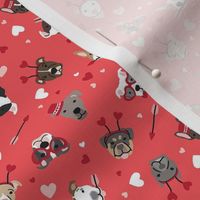 Valentine Puppy Party - Red, Small Scale