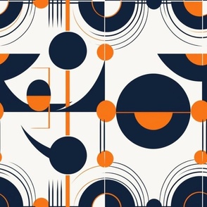 navy and orange abstract