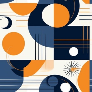 navy and orange