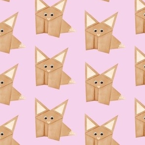Origami Foxes on Pink Large Scale