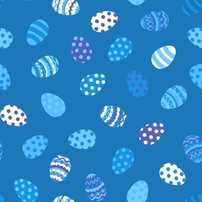 Easter eggs - medium small - blue monochrome by Cecca Designs