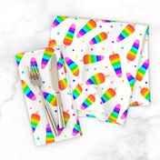 Vibrant rainbow popsicle and colorful confetti, ice pop, ice cream