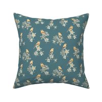 Columbine &  Gold finch in Vintage -12in