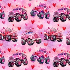 Valentines Monster Trucks (Small Scale)