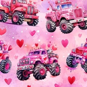Valentines Monster Trucks (Medium Scale)