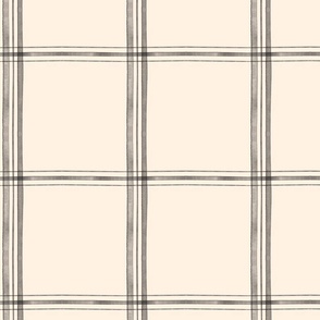 Watercolor Black White Translucent Lines plaid