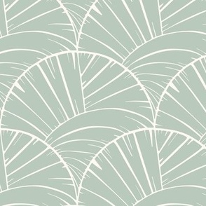 abstract modern swaddled scallop - sage green