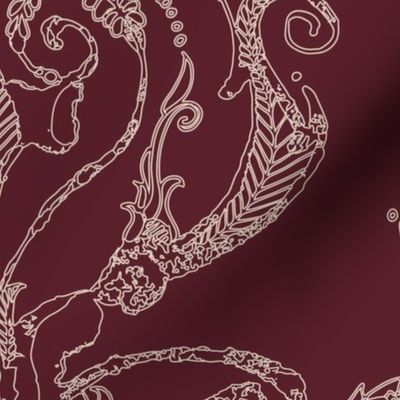 cranberry red damask