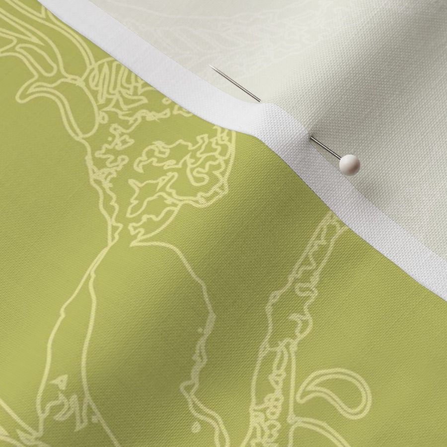 lime green damask