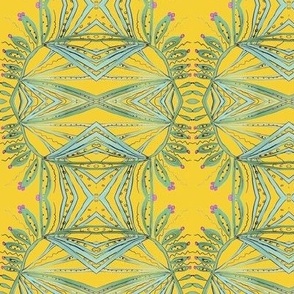 exotic grid on mustard