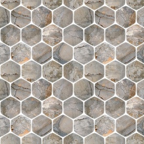 Small. rustic industrial texture behind a white glowing hex-grid