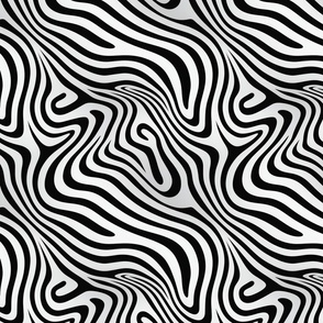 Monochrome Optical Illusion Waves Seamless Pattern
