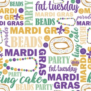 Mardi Gras Typography Pattern – Large