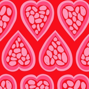 Valentine Hearts - Large - Red