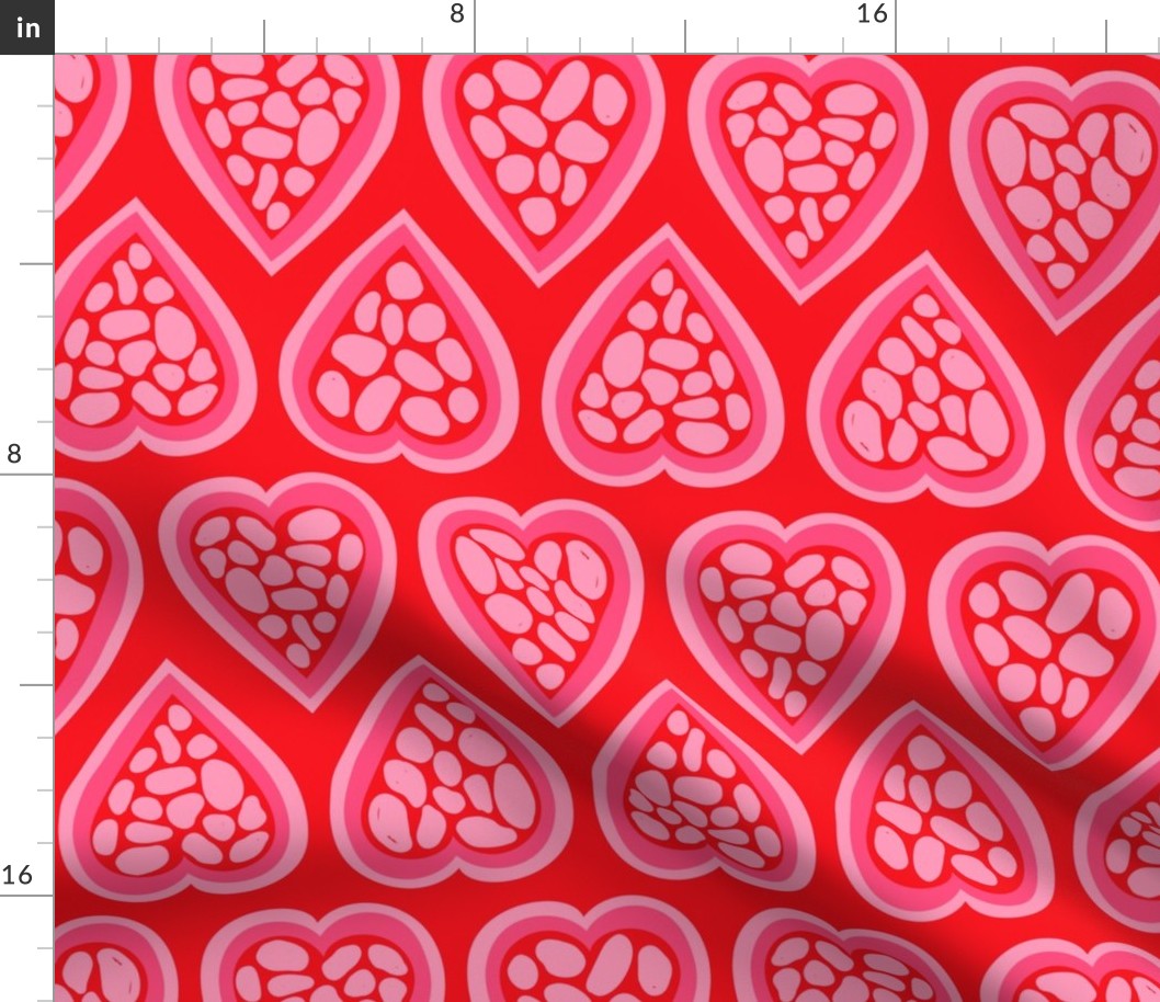 Valentine Hearts - Medium - Red