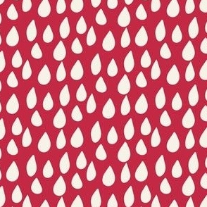 raindrops in red, cranberry background, spring, girl, baby girl, nursery, fun summer
